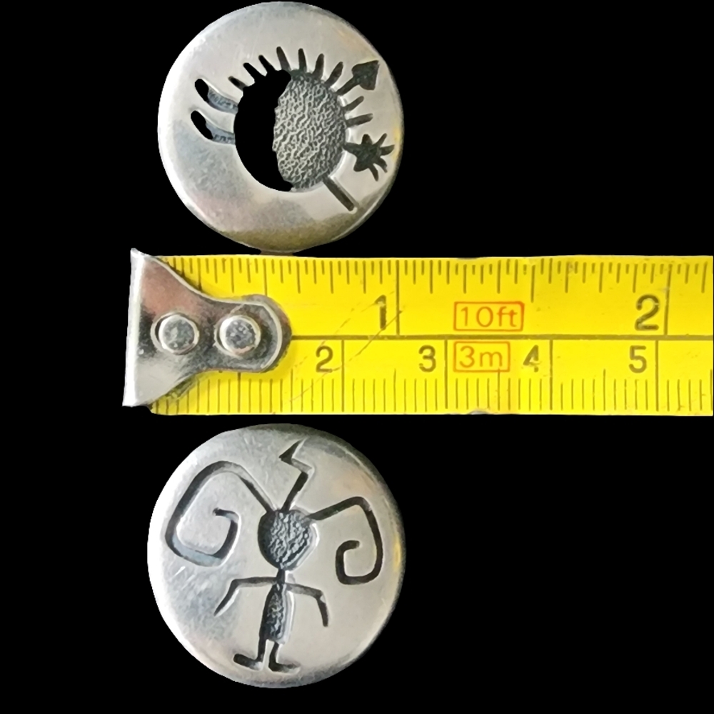 Native American Sterling Silver Clip On Earrings By Walt Doran Mix Match Style
